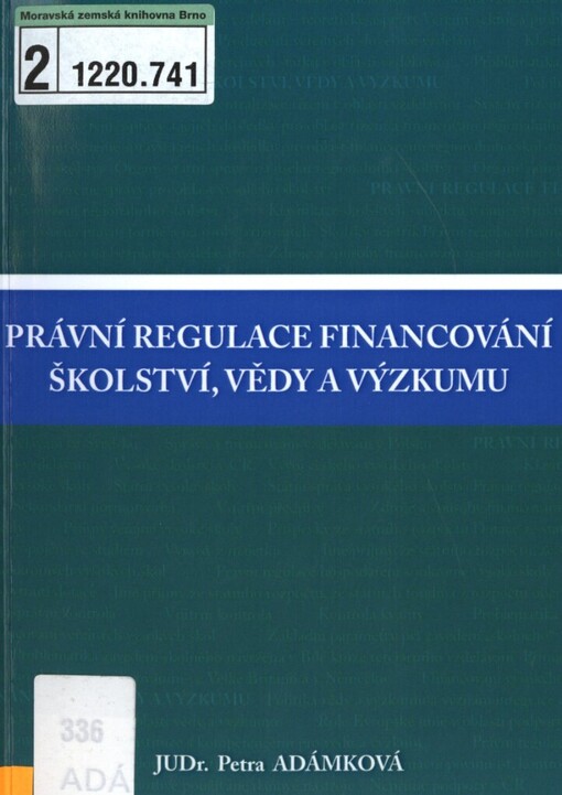Právní regulace financování školství, vědy a výzkumu