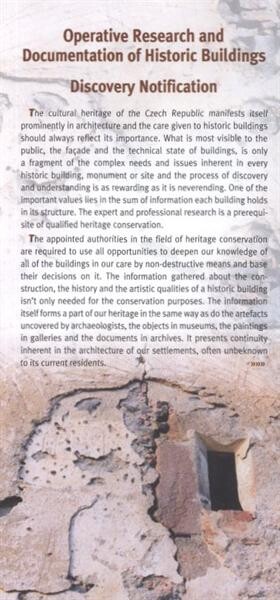 Operative research and documentation of historic buildings : discovery notification
