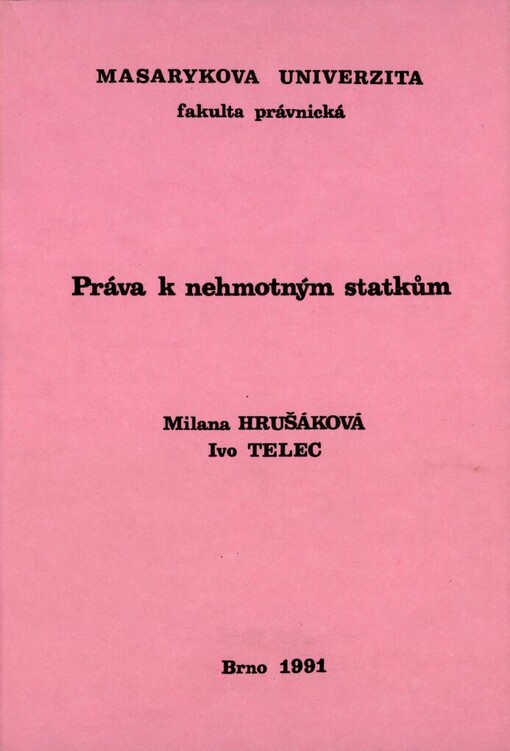 Práva k nehmotným statkům