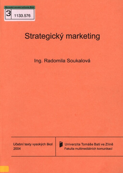 Strategický marketing: učební text
