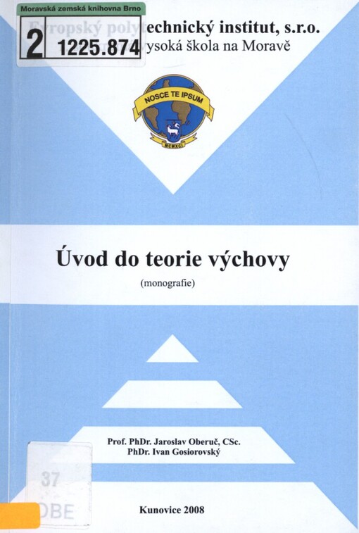 Úvod do teorie výchovy: (monografie)