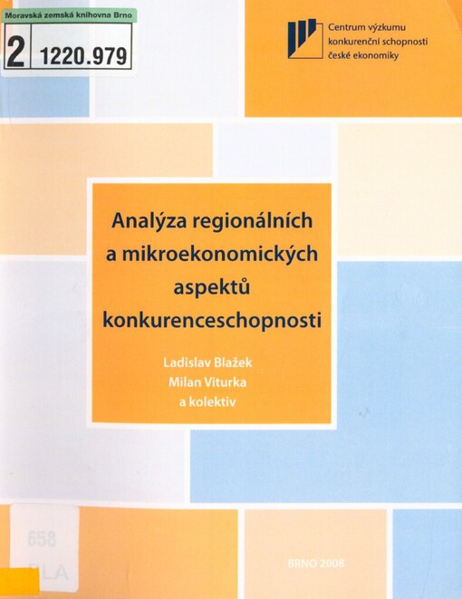 Analýza regionálních a mikroekonomických aspektů konkurenceschopnosti