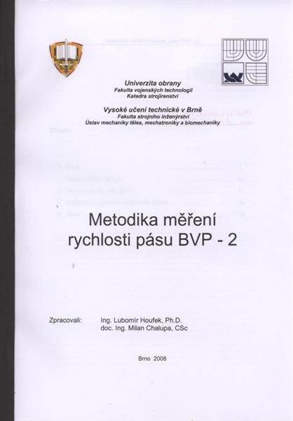 Metodika měření rychlosti pásu BVP-2