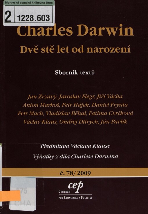 Charles Darwin: dvě stě let od narození : sborník textů