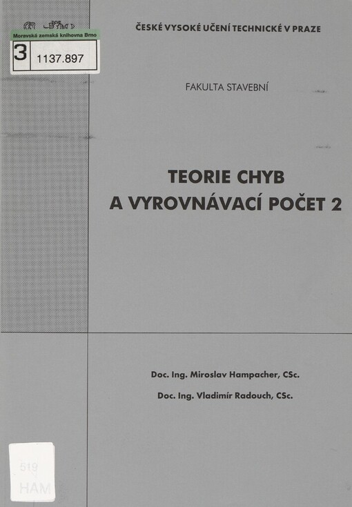 Teorie chyb a vyrovnávací počet 2