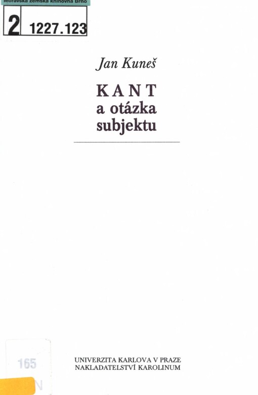 Kant a otázka subjektu