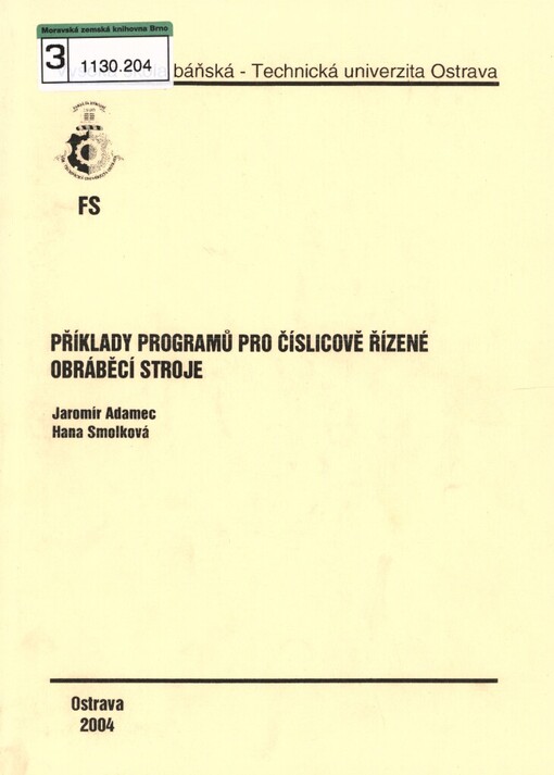Příklady programů pro číslicově řízené obráběcí stroje