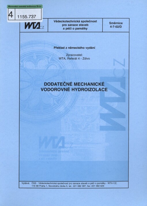 Dodatečné mechanické vodorovné hydroizolace
