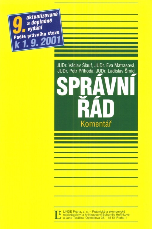 Správní řád: komentář : podle stavu k 1.9.2001