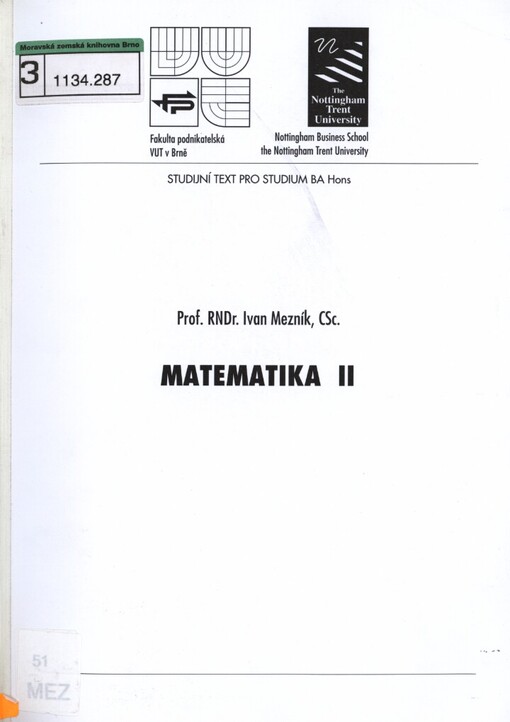 Matematika II