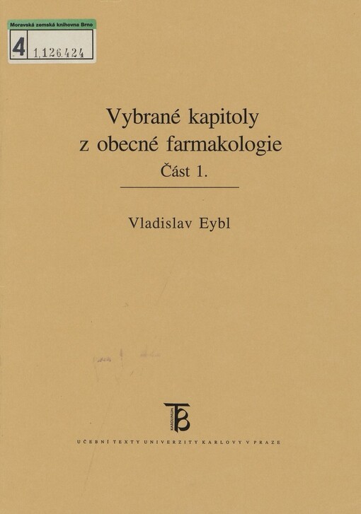 Vybrané kapitoly z obecné farmakologie