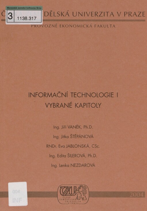 Informační technologie I: vybrané kapitoly