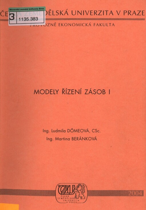 Modely řízení zásob I