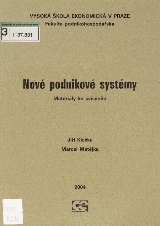 Nové podnikové systémy: materiály ke cvičením
