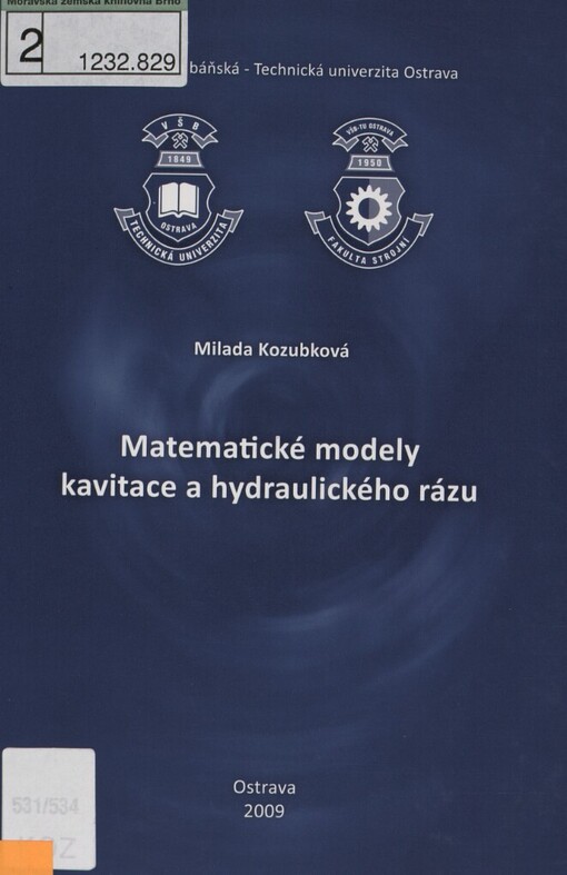 Matematické modely kavitace a hydraulického rázu