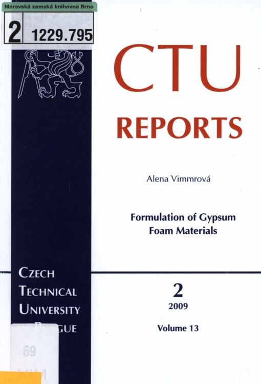 Formulation of gypsum foam materials