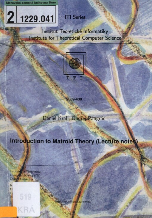 Introduction to matroid theory: (lecture notes)