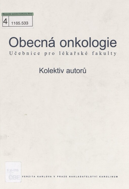 Obecná onkologie: učebnice pro lékařské fakulty