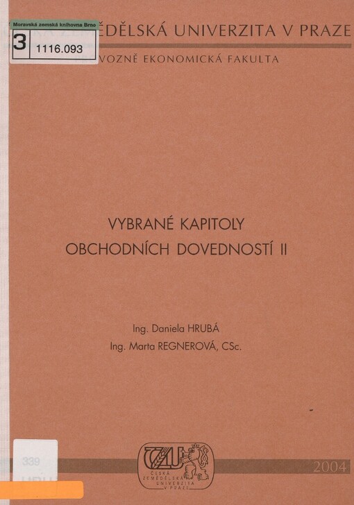 Vybrané kapitoly obchodních dovedností