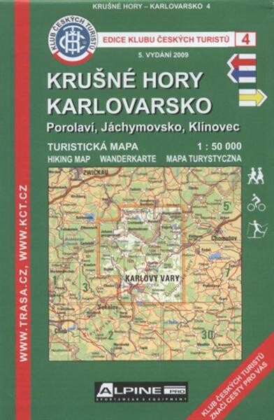 Krušné hory, Karlovarsko Porolaví, Jáchymovsko, Klínovec : turistická mapa 1:50 000