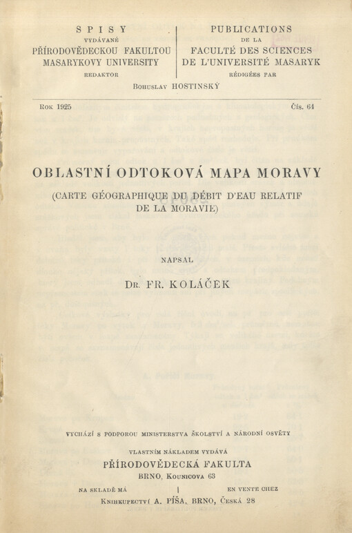 Oblastní odtoková mapa Moravy