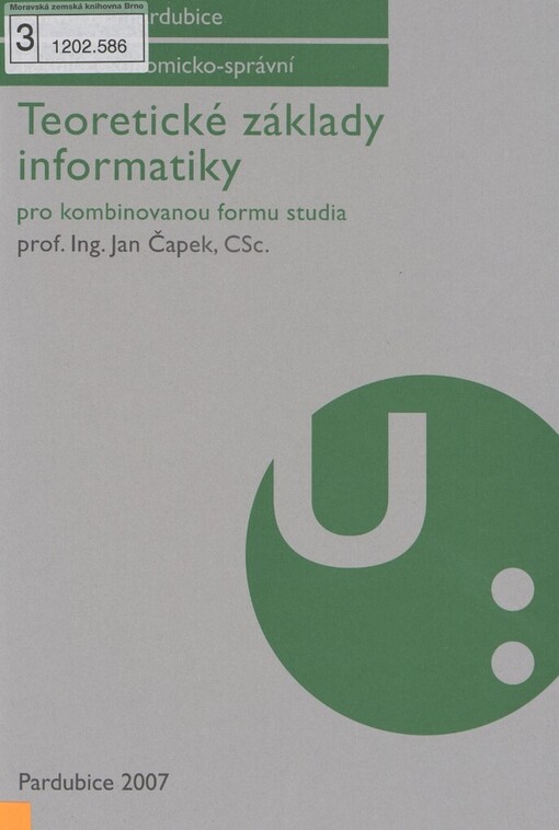 Teoretické základy informatiky: pro kombinovanou formu studia