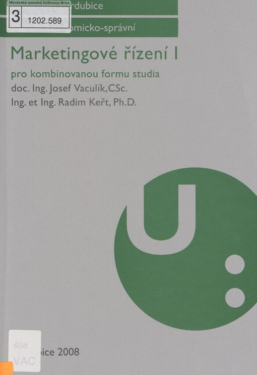 Marketingové řízení I: pro kombinovanou formu studia