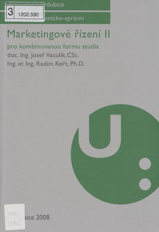 Marketingové řízení II: pro kombinovanou formu studia