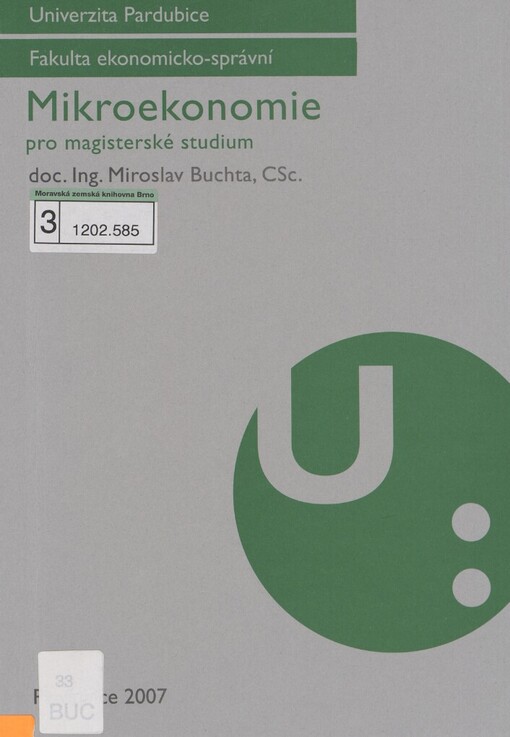 Mikroekonomie: pro magisterské studium