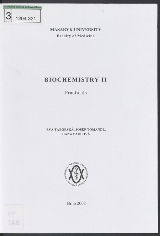 Biochemistry II: practicals