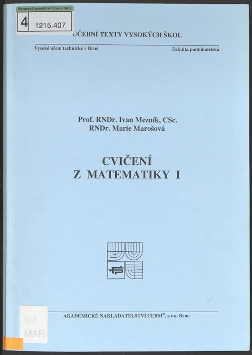 Cvičení z matematiky I