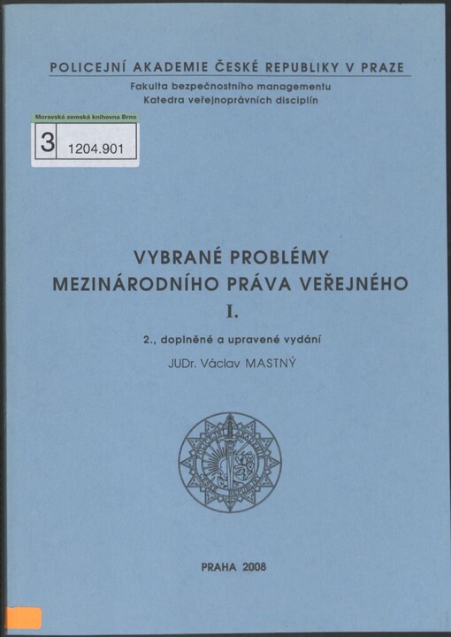 Vybrané problémy mezinárodního práva veřejného I