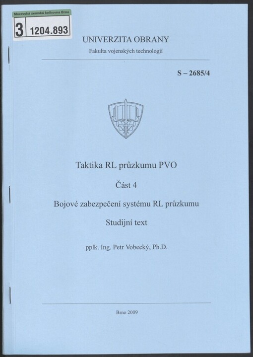 Taktika RL průzkumu PVO: studijní text