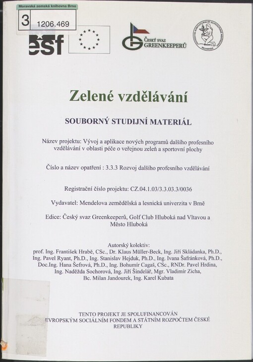 Zelené vzdělávání: souborný studijní materiál
