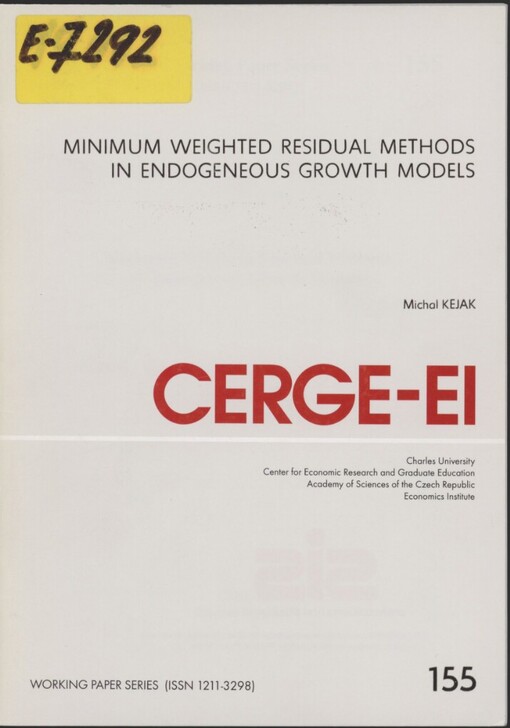 Minimum weighted residual methods in endogenous growth models