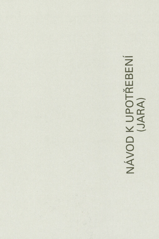 Návod k upotřebení (jara)