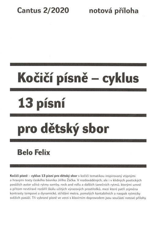 Kočičí písně : cyklus 13 písní pro dětský sbor