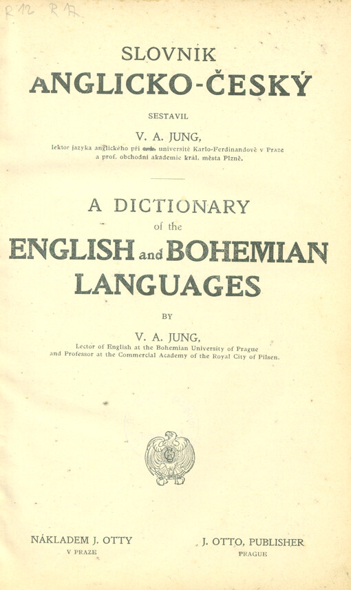 Slovník anglicko-český = A dictionary of the English and Bohemian languages
