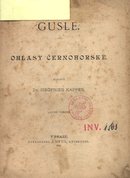 Gusle :Ohlasy černohorské