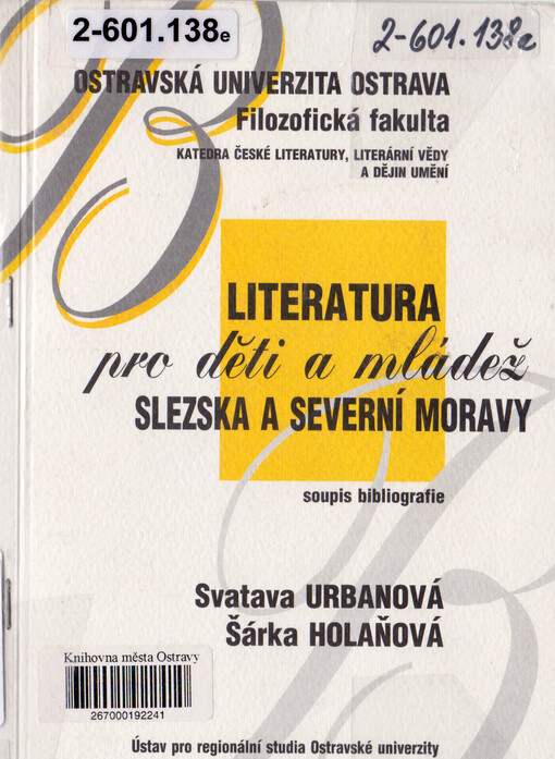 Literatura pro děti a mládež Slezska a Severní Moravy