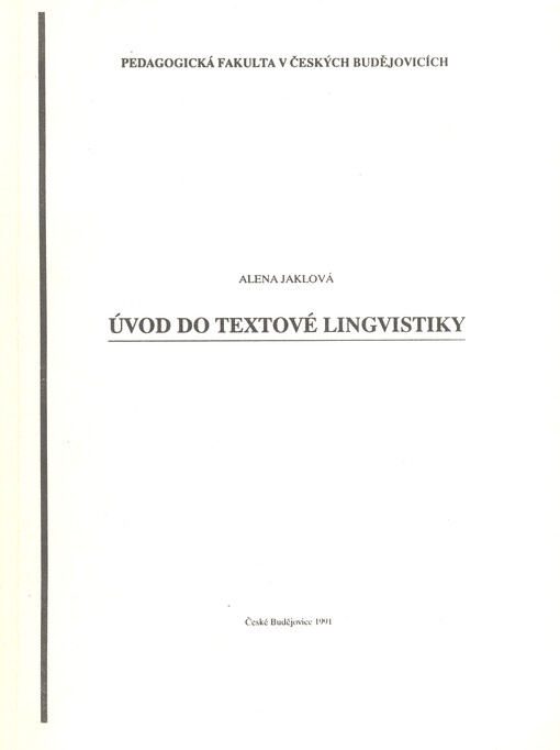 Úvod do textové lingvistiky