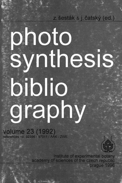Photosynthesis bibliography.vol. 23(1992),References no. 92369-97011/AAK-ZWE