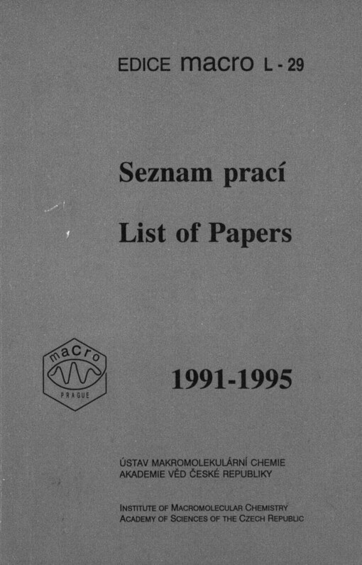 Seznam prací 1991-1995 =: List of papers