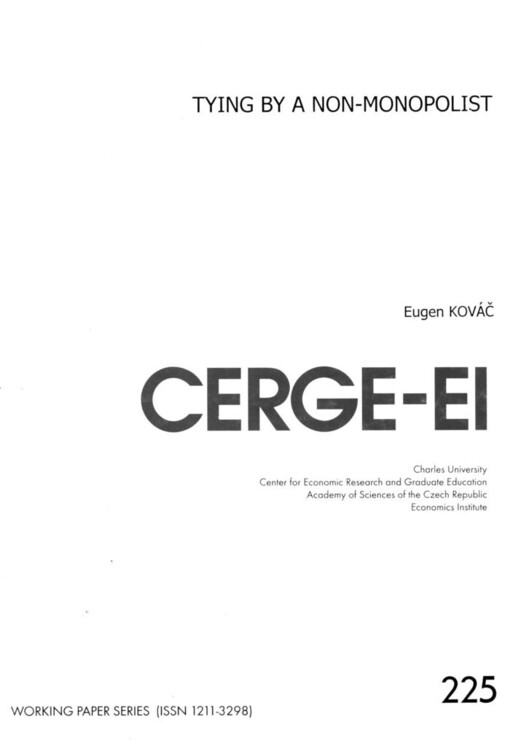 Tying by a non-monopolist