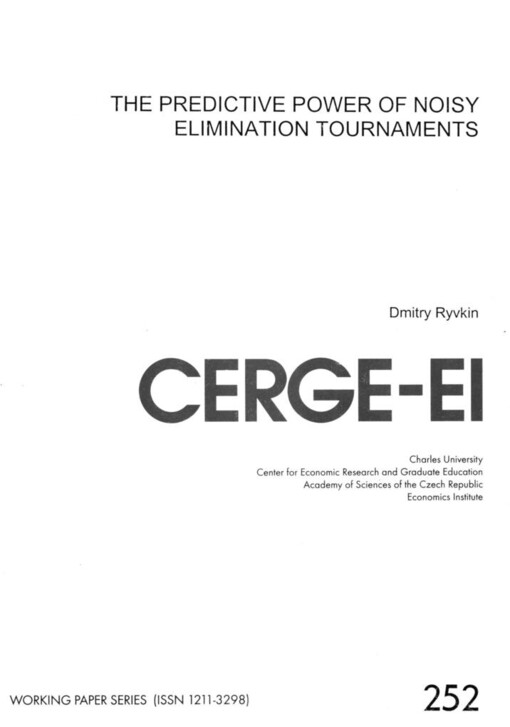 predictive power of noisy elimination tournaments