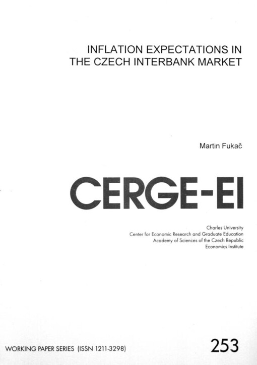 Inflation expectations in the Czech interbank market