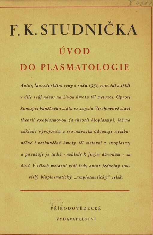 Úvod do plasmatologie (bioplasmatiky)