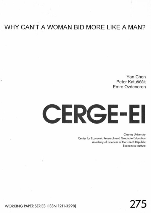 Why can´t woman bid more like a man?