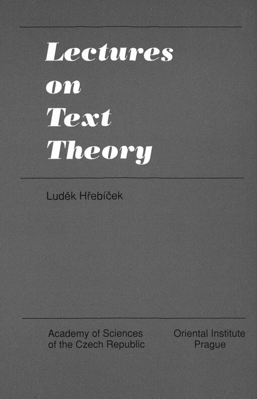 Lectures on text theory