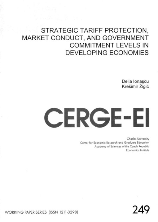Strategic tariff protection, market conduct, and government commitment levels in developing economies